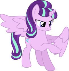 Size: 9036x9339 | Tagged: safe, artist:lunarina, starlight glimmer, alicorn, pony, the cutie map, absurd resolution, alicornified, female, princess, princess starlight glimmer, race swap, s5 starlight, simple background, solo, starlicorn, this will end in communism, transparent background, uh oh, vector