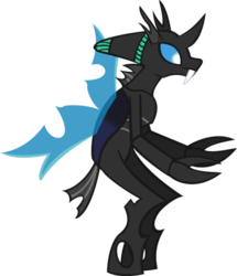 Size: 829x965 | Tagged: safe, artist:videogamehunter, oc, oc only, oc:riptide the changeling, changeling, anthro, commission, solo