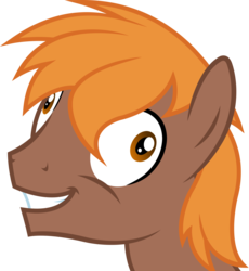 Size: 1813x1974 | Tagged: safe, artist:outlawedtofu, oc, oc only, oc:calamity, pegasus, pony, fallout equestria, g4, the cutie map, bust, dashite, fanfic, fanfic art, i didn't listen, male, meme, portrait, simple background, smiling, solo, stallion, teeth, transparent background