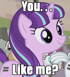 Size: 300x331 | Tagged: safe, starlight glimmer, pony, unicorn, g4, the cutie map, bronybait, cute, female, glimmerbetes, mare, meme, smiling, solo focus