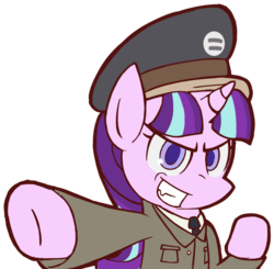 Size: 1280x1252 | Tagged: safe, artist:sheandog, starlight glimmer, g4, the cutie map, clothes, female, hat, simple background, solo, stalin glimmer, starlight himmler, transparent background