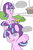 Size: 711x1080 | Tagged: safe, artist:mt, starlight glimmer, oc, oc:anon, human, pony, unicorn, g4, the cutie map, blush sticker, blushing, comic, cute, dialogue, female, food, glimmerbetes, mare, micro, mini, muffin, open mouth, plate, s5 starlight, sitting, speech bubble, that pony sure does love equality, tiny ponies