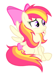 Size: 1536x2048 | Tagged: safe, artist:prismaticstars, oc, oc only, oc:sunkist, pegasus, pony, bow, hair bow, solo, tail bow
