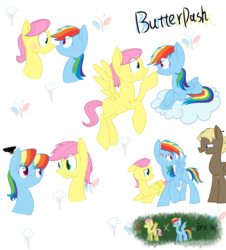 Size: 3805x4200 | Tagged: safe, artist:yaco, dumbbell, fluttershy, rainbow dash, g4, butterscotch, dumb belle, female, half r63 shipping, male, rule 63, ship:butterdash, shipping, straight