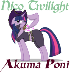 Size: 1649x1695 | Tagged: safe, artist:killkatt, twilight sparkle, g4, clothes, female, nico robin, one piece, parody, simple background, solo, text, transparent background