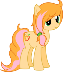 Size: 1024x1167 | Tagged: safe, artist:greenteaart, oc, oc only, oc:sweet peach, earth pony, pony, solo