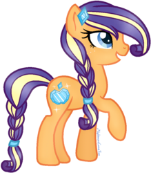 Size: 719x820 | Tagged: safe, artist:nightmarelunafan, oc, oc only, oc:apple jewel, magical lesbian spawn, offspring, parent:applejack, parent:rarity, parents:rarijack, solo