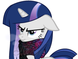 Size: 616x466 | Tagged: safe, artist:ipandacakes, oc, oc only, oc:starlit corona, clothes, offspring, parent:flash sentry, parent:twilight sparkle, parents:flashlight, scarf, simple background, solo, transparent background