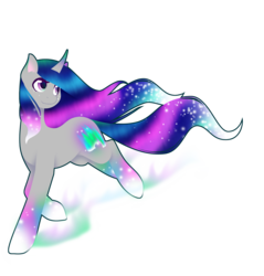 Size: 2372x2480 | Tagged: safe, artist:fuyusfox, oc, oc only, oc:aurora borealis, pony, unicorn, high res, rainbow power, rainbow power-ified, simple background, solo, transparent background
