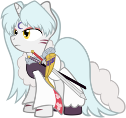 Size: 3000x2824 | Tagged: safe, artist:scourge707, pony, high res, inuyasha, ponified, series paradox, sesshomaru, solo, tensaiga, tokijin