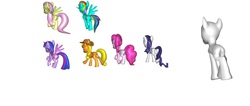 Size: 1483x626 | Tagged: safe, applejack, fluttershy, pinkie pie, rainbow dash, rarity, twilight sparkle, oc, oc:anonymous, alicorn, pony, g4, female, mane six, mare, twilight sparkle (alicorn)