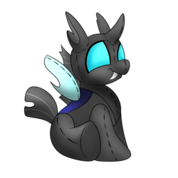 Size: 2000x2000 | Tagged: safe, artist:drawponies, changeling, cute, high res, holeless, plushie, plushling, sitting, smiling, solo, vector