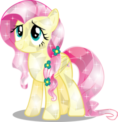 Size: 2443x2517 | Tagged: safe, artist:infinitewarlock, fluttershy, g4, crystallized, female, high res, simple background, solo, transparent background, vector