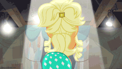 Size: 550x310 | Tagged: safe, artist:dm29, edit, edited screencap, screencap, applejack, earth pony, pony, g4, season 4, season 5, simple ways, the cutie map, animated, applebutt, applejack also dresses in style, applejack is best facemaker, applejewel, derp, female, funny, funny as hell, i didn't listen, majestic as fuck, nightmare fuel, open mouth, smiling, solo, wide eyes