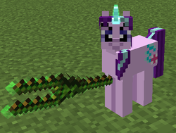Size: 428x324 | Tagged: safe, starlight glimmer, g4, the cutie map, mine little pony, minecraft, s5 starlight, staff, staff of sameness, this will end in communism