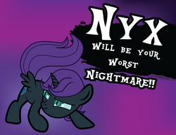 Size: 13750x10625 | Tagged: safe, artist:gardboyz-productions, oc, oc only, oc:nyx, pony, absurd resolution, cute, nyxabetes, solo, super smash bros for nintendo 3ds, super smash bros for wii u, super smash bros. 4, text