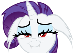 Size: 6000x4300 | Tagged: safe, artist:magister39, rarity, bat pony, pony, g4, simple ways, absurd resolution, bat ponified, bedroom eyes, female, floppy ears, looking at you, race swap, raribat, simple background, smiling, solo, transparent background, vector