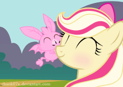 Size: 500x352 | Tagged: safe, artist:chunk07x, oc, oc only, oc:raspberry delight, bat, animated, blushing, kissing, solo