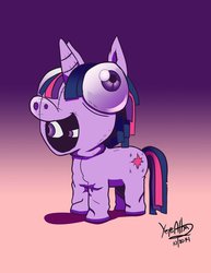 Size: 800x1035 | Tagged: safe, artist:yeyeialba, part of a set, twilight sparkle, g4, ambiguous gender, clothes, gradient background, pony costume, solo