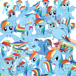 Size: 1000x1000 | Tagged: safe, artist:iitzrainbowdash, rainbow dash, scootaloo, g4, collage, meme, trollface, wet mane, wonderbolts uniform