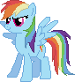 Size: 85x93 | Tagged: safe, artist:kevfin, rainbow dash, g4, female, hair, pixel art, simple background, solo, tail, transparent background, wings