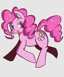 Size: 847x1024 | Tagged: safe, artist:jyanome, pinkie pie, earth pony, pony, g4, cute, diapinkes, female, gray background, looking at you, open mouth, simple background, smiling, smiling pinkie pie tolts left, solo