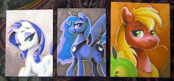 Size: 1280x598 | Tagged: safe, artist:ajin, big macintosh, princess luna, rarity, earth pony, pony, g4, male, stallion