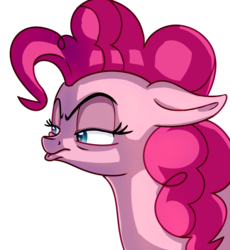 Size: 1000x1085 | Tagged: safe, artist:discorded, pinkie pie, g4, the cutie map, female, simple background, solo, transparent background, unamused, when she doesn't smile
