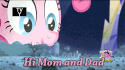 Size: 400x225 | Tagged: safe, edit, edited screencap, screencap, pinkie pie, spike, g4, the cutie map, animated, caption, crushing, crying, cutie map, floppy ears, image macro, implied death, meme, press f to pay respects, rock farm