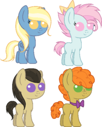 Size: 451x561 | Tagged: dead source, safe, artist:sararini, oc, oc only, adoptable, adopted, crack shipping, foal, magical lesbian spawn, offspring, parent:arpeggio, parent:carrot cake, parent:davenport, parent:derpy hooves, parent:doctor muffin top, parent:florina tart, parent:roxie, parent:trixie