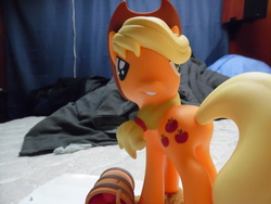 Size: 4608x3456 | Tagged: safe, artist:diamondselecttoys, applejack, g4, figure, irl, merchandise, photo, piggy bank, solo