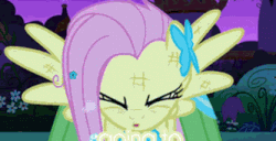 Size: 333x171 | Tagged: safe, screencap, bulk biceps, fluttershy, spring melody, sprinkle medley, starlight glimmer, g4, the cutie map, animated, yelling