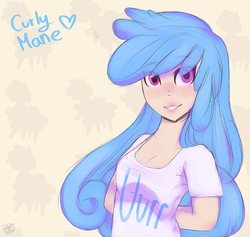 Size: 1900x1800 | Tagged: safe, artist:drawing-heart, oc, oc only, oc:curly mane, human, cute, humanized, humanized oc, solo