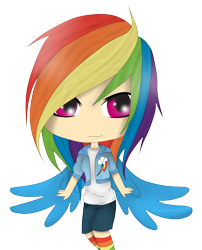 Size: 1752x2164 | Tagged: safe, artist:xxxsamaniexxx, rainbow dash, human, g4, female, hair over one eye, humanized, simple background, solo, transparent background, winged humanization