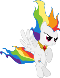 Size: 963x1246 | Tagged: safe, artist:zacatron94, rainbow dash, pegasus, pony, g4, element of loyalty, elements of harmony, female, simple background, solo, super rainbow dash, transparent background, vector