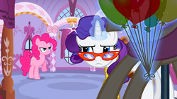 Size: 1366x768 | Tagged: safe, screencap, pinkie pie, rarity, g4, suited for success