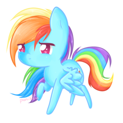 Size: 900x900 | Tagged: safe, artist:ponibun, rainbow dash, g4, backwards cutie mark, female, solo