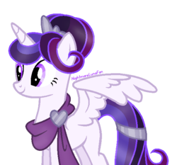 Size: 573x534 | Tagged: safe, artist:nightmarelunafan, oc, oc only, oc:midnight silver, alicorn, pony, alicorn oc, clothes, scarf, solo