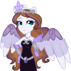 Size: 981x983 | Tagged: safe, artist:nightmarelunafan, oc, oc only, oc:fleury, equestria girls, g4, crown, ponied up, solo