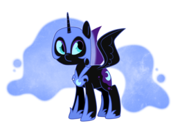 Size: 2048x1536 | Tagged: safe, artist:nintendash, nightmare moon, princess luna, alicorn, pony, g4, cute, female, filly, nightmare woon, solo