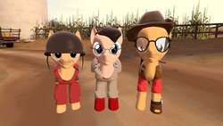 Size: 1191x670 | Tagged: safe, pony, 3d, crossover, gmod, medic, medic (tf2), my little fortress, ponified, sniper, sniper (tf2), soldier, soldier (tf2), team fortress 2