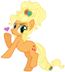 Size: 4124x4593 | Tagged: safe, artist:discorded, applejack, earth pony, pony, g4, absurd resolution, applejack is best facemaker, applejewel, female, heart, nudity, show accurate, simple background, solo, transparent background, we don't normally wear clothes