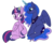 Size: 594x476 | Tagged: safe, artist:lulubell, princess luna, twilight sparkle, alicorn, pony, g4, blushing, female, flower, lesbian, magic, mare, ship:twiluna, shipping, simple background, sitting, transparent background, twilight sparkle (alicorn)