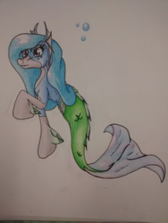 Size: 580x773 | Tagged: safe, artist:acespade777, merpony, pony, female, mare, traditional art