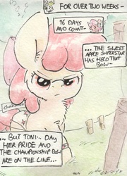 Size: 690x959 | Tagged: safe, artist:slightlyshade, apple bloom, babs seed, g4, female, solo, traditional art, wrestling