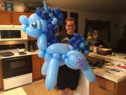 Size: 960x720 | Tagged: safe, artist:noordinaryballoonman, party favor, balloon pony, human, g4, the cutie map, balloon, balloon animal, balloon art, irl, irl human, photo