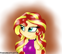 Size: 996x868 | Tagged: dead source, safe, artist:queentigrel, sunset shimmer, equestria girls, g4, female, solo