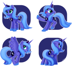 Size: 1336x1224 | Tagged: safe, artist:ctb-36, princess luna, alicorn, pony, angry, crying, cute, ears back, female, frown, glare, grin, lunabetes, mare, open mouth, s1 luna, simple background, smiling, solo, spread wings, transparent background, vector