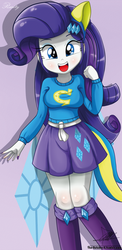 Size: 645x1321 | Tagged: safe, artist:the-butch-x, rarity, human, equestria girls, g4, beautiful, blushing, boots, breasts, clothes, collar, cute, fake ears, fake tail, female, hair, hairpin, head tilt, makeup, open mouth, open smile, raribetes, shirt, shoes, skirt, smiling, solo, sweater, teenager, wondercolt ears, wondercolts