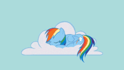 Size: 480x270 | Tagged: safe, artist:mixermike622, rainbow dash, g4, animated, cloud, combo, cute, dashabetes, female, fluffle puff tales, pillow, youtube link